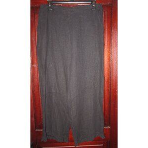 Match Point USA La Fixsun M Linen Pants Cropped Pull On Elastic Ruffle Pockets